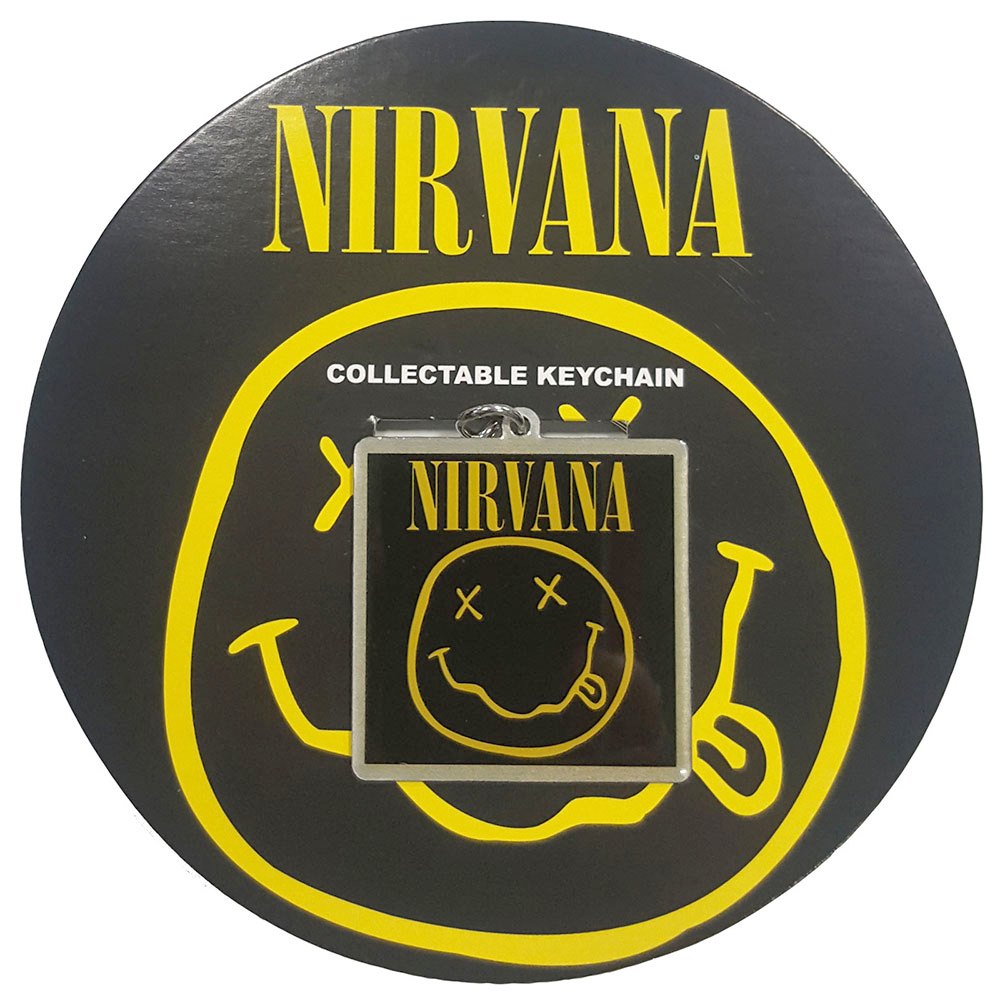 Nirvana - Happy Face Sleutelhanger - Zwart